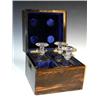 Image 1 : A mid Victorian coromandel wood decanter box, the ebony lined edged square lid closing on 'Bramah'..