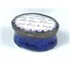 Image 1 : An early 19th century Staffordshire enamel box, the oval hinged lid inscribed 'Friendships Name For.