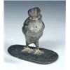 Image 1 : A late 19th century cold painted lead chick, the bird walking across a leaf, its breast in tones of.