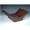 Image 1 : A George III mahogany cheese coaster, two roundels applied to the corners of the two boat shaped co.