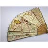 Image 1 : An early 19th century fan, the paper leaf printed and hand coloured with mottoes, riddles, music an.