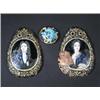 Image 1 : A pair of late 17th century Limoges enamel miniatures, the copper plates of egg shaped outline enam.