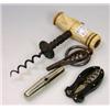 Image 1 : Four various corkscrews, to include: a bone handled corkscrew, another folding into nickel slender..