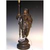Image 1 : An early 20th century French spelter lamp, modelled as a Renaissance knight standing wearing armour.