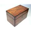 Image 1 : A George III burr oak tea caddy, the rectangular lid cross banded in kingwood and edged with ebony..