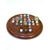 Image 1 : A 19th century walnut solitaire board together with various Venetian and other glass marbles, the b.