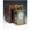 Image 1 : 'R & Co. Made in Paris', a striking and repeating carriage clock in brass obis case, the dial ename.