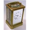 Image 1 : A late 19th century French carriage timepiece the enamel dial in glazed brass obis case, 14.5cm hig.