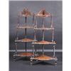 Image 1 : A pair of Victorian walnut whatnots, each with pierced gallery above four conforming tiers supporte.