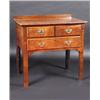 Image 1 : An 18th century walnut low boy, the rectangular crossbanded top above two short and one long banded.