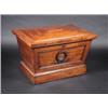 Image 1 : A 19th century mahogany cellaret, the rectangular rising top above tapering panelled sides applied..