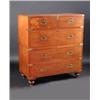 Image 1 : A 19th century mahogany brass bound campaign chest, in two parts, the rectangular top above two sho.