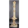 Image 1 : A cast iron hall stand, the pierced back incorporating hooks above a two division umbrella stand, s.