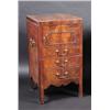 Image 1 : A George III mahogany night table, the moulded square twin flap top enclosing a well above a panell.