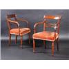 Image 1 : A set of six Regency style mahogany dining chairs, including two carvers, each with panelled top ra.