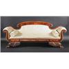Image 1 : A William IV mahogany scroll end settee, the arched scrolling top rail above a padded back, scrolli.