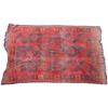 Image 1 : An Afghan wool Esari, the wine red field enclosing three rows of six guls interspersed with crucifo.