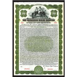 Francisco Sugar Co. 1922 Specimen Bond.