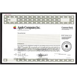 Apple Computer Inc Specimen Stock Certificate With Anderson