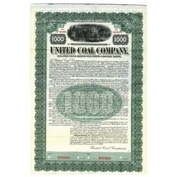 United Coal Co., 1909 Specimen Bond