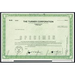 Turner Corp., 1989, Specimen Stock Certificate.