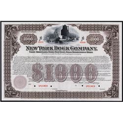 New York Dock Company Specimen Bond.