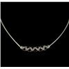 Image 1 : 2.70 ctw Sapphire and Diamond Necklace - 14KT White Gold