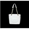 Image 4 : Chanel White Leather Quilted Petite Tote Shoulder Bag