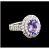 Image 1 : 3.79 ctw Tanzanite and Diamond Ring - 14KT White Gold