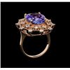 Image 4 : 10.16 ctw Tanzanite and Diamond Ring - 14KT Rose Gold