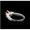 Image 3 : 1.16 ctw Ruby and Diamond Ring - 18KT White Gold