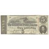 Image 1 : 1863 $5 The Confederate States of America Note T-60 CC