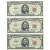 Image 1 : 1963 $5 Fine Red Seal Bill Lot of 3