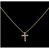 0.31 ctw Diamond Cross Pendant With Chain - 14KT Yellow Gold