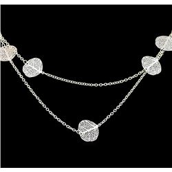 Multi Disc Chain Necklace - Silver Plated