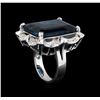 Image 4 : 34.56 ctw Blue Topaz and Diamond Ring - 14KT White Gold