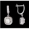 Image 2 : 1.56 ctw Diamond Earrings - 14KT White Gold