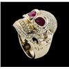 Image 4 : 2.08 ctw Ruby and Diamond Ring - 18KT White Gold