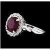 Image 1 : 3.00 ctw Ruby and Diamond Ring - 14KT White Gold