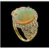 Image 4 : 3.65 ctw Opal and Diamond Ring - 14KT Yellow Gold