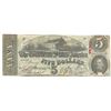 Image 1 : 1863 $5 The Confederate States of America Note T-60 CC