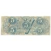 Image 2 : 1863 $5 The Confederate States of America Note T-60 CC