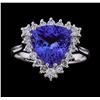 Image 2 : 3.03 ctw Tanzanite and Diamond Ring - 14KT White Gold