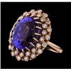 Image 1 : 23.07 ctw Tanzanite and Diamond Ring - 14KT Rose Gold