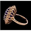 Image 3 : 23.07 ctw Tanzanite and Diamond Ring - 14KT Rose Gold