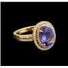 Image 1 : 14KT Yellow Gold 3.02 ctw Tanzanite and Diamond Ring