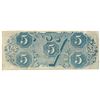 Image 2 : 1863 $5 The Confederate States of America Note T-60 CC