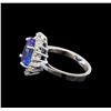 Image 3 : 14KT White Gold 3.87 ctw Tanzanite and Diamond Ring