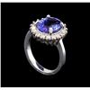 Image 4 : 14KT White Gold 3.87 ctw Tanzanite and Diamond Ring