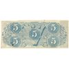 Image 2 : 1863 $5 The Confederate States of America Note T-60 CC